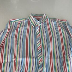 Ralph Lauren Black Label Rainbow Stripe Button-Down Shirt
